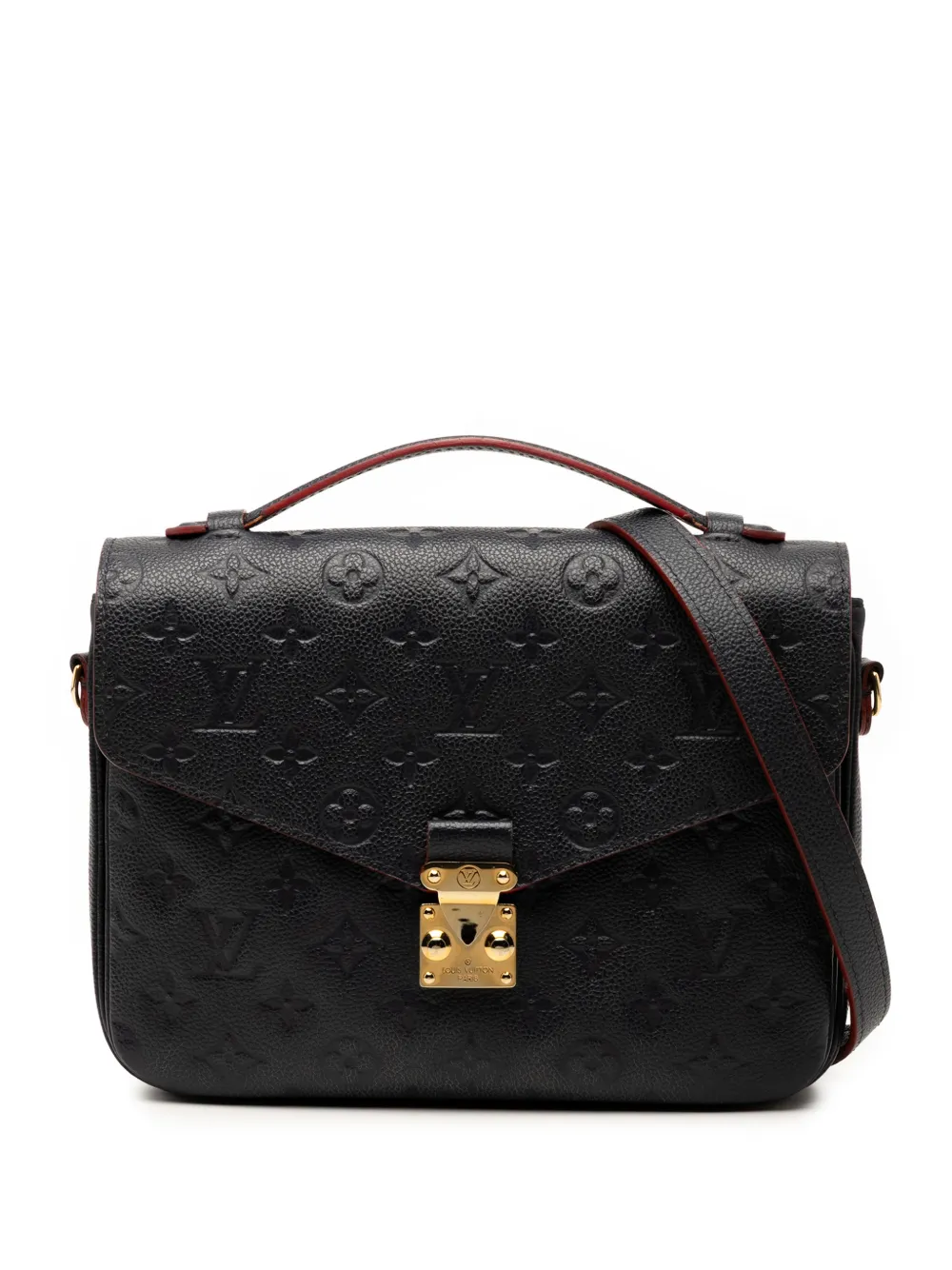 Pre-owned Louis Vuitton 2019 Monogram Empreinte Pochette Metis Satchel In Blue