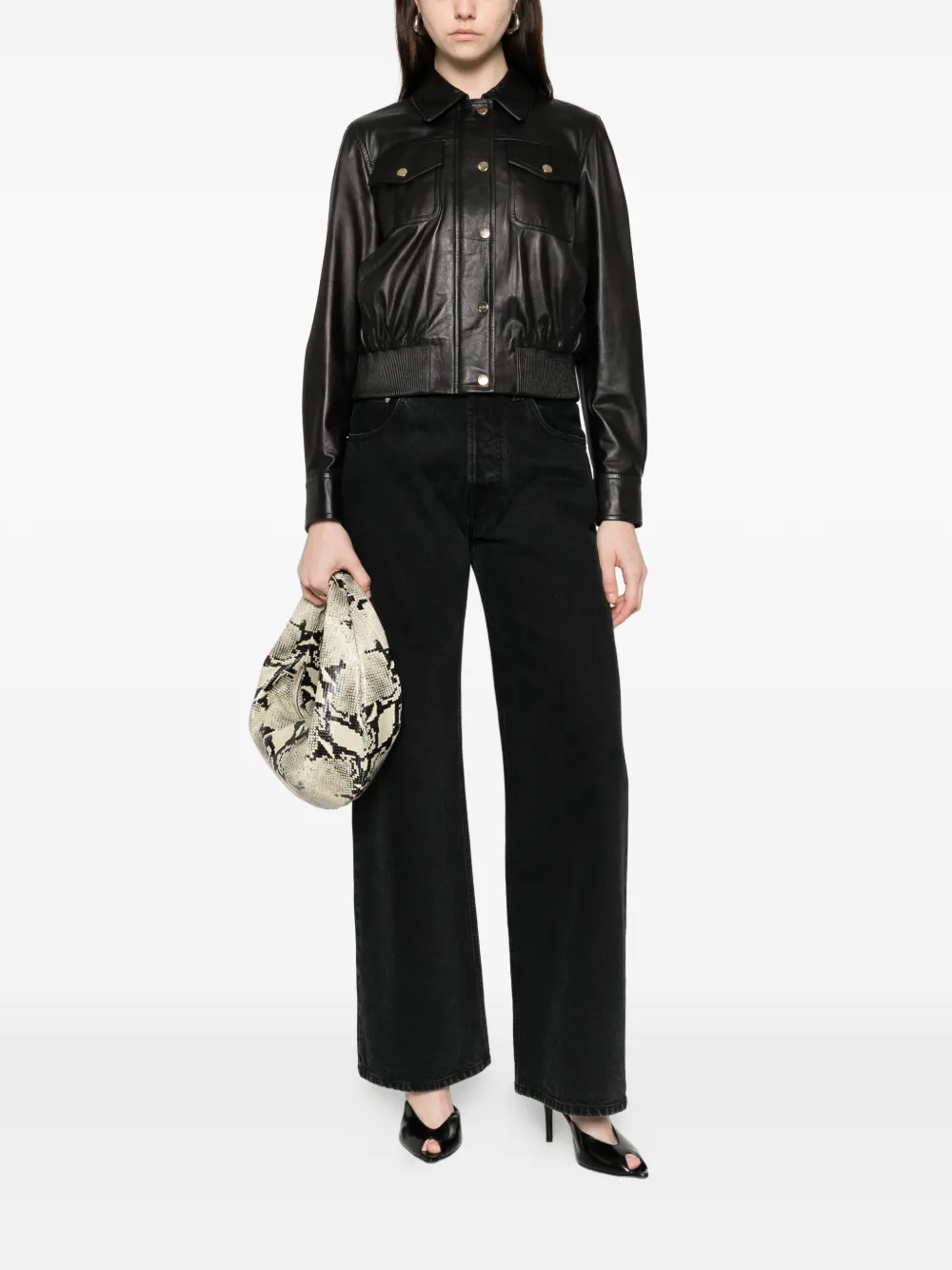 Max Mara chest-pocket button-fastening jacket | Leather Jackets | Image 2