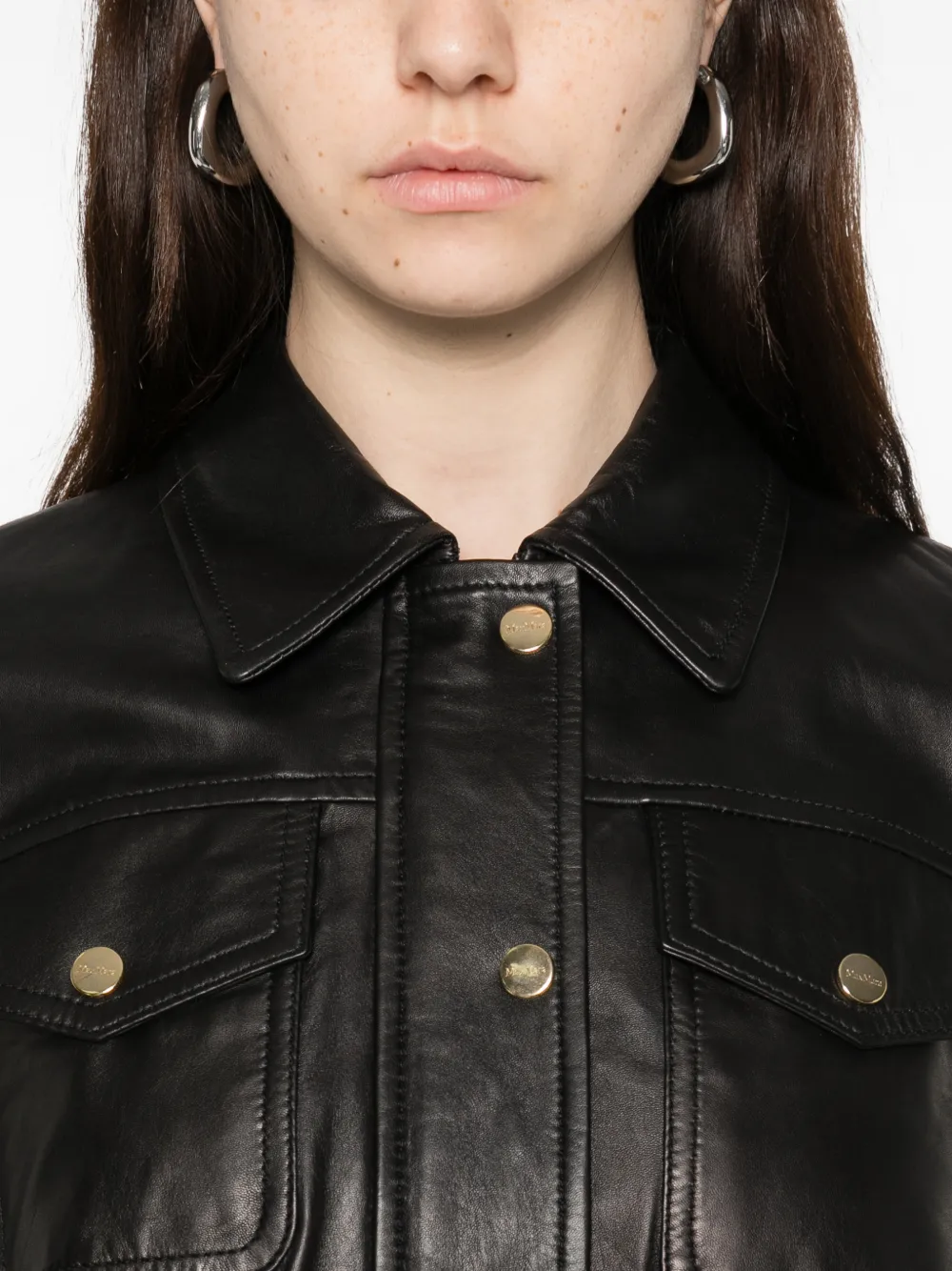 Max Mara Jack met borstzak en knoopsluiting Zwart