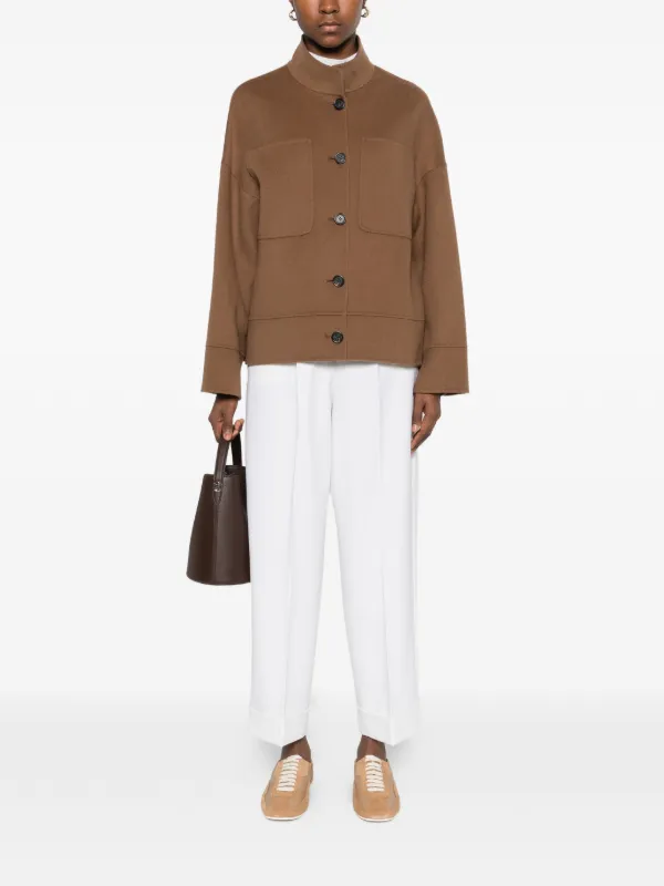 MaxMara ウール ジャケット ブラウン S Max Mara Renna パッチポケット ジャケット | ブラウン | FARFETCH JP
