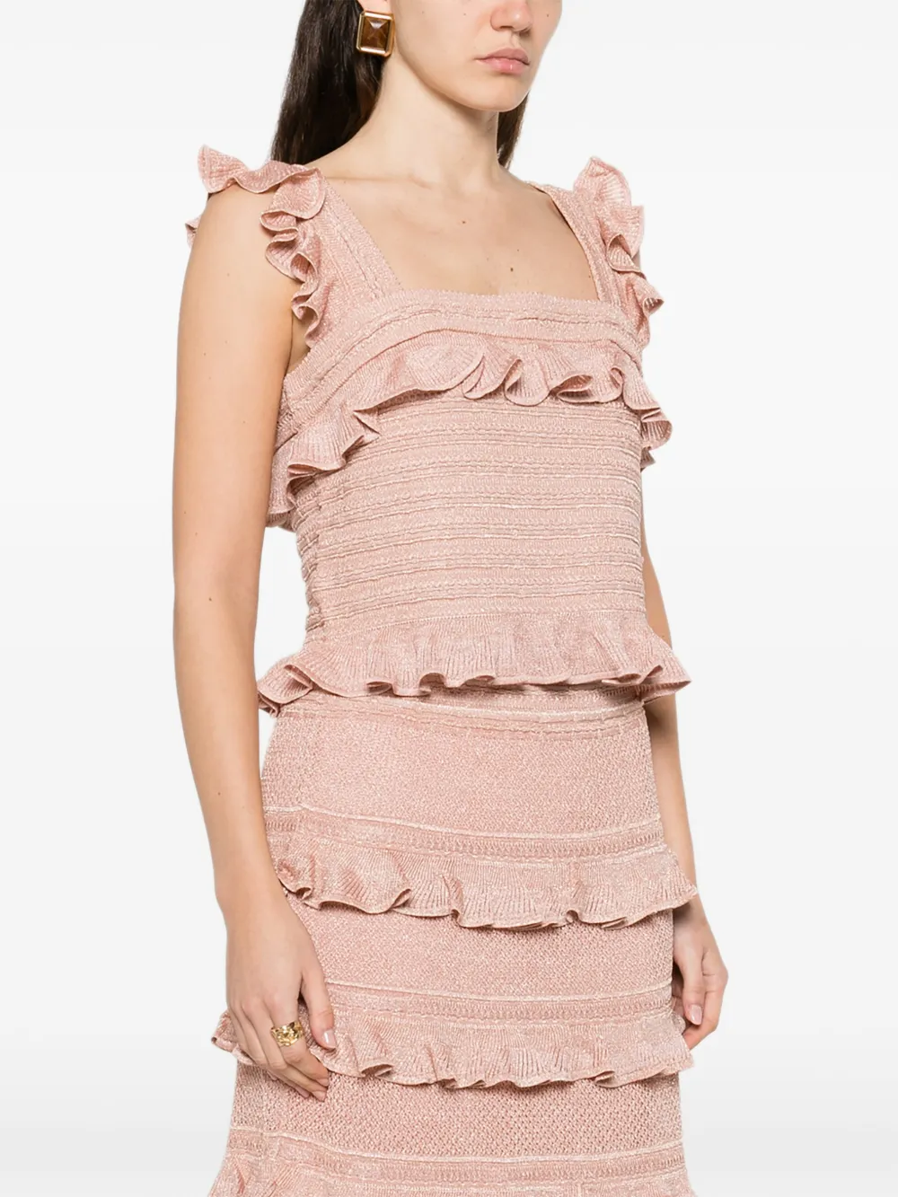  Zimmermann Ruffled Top - Pink 