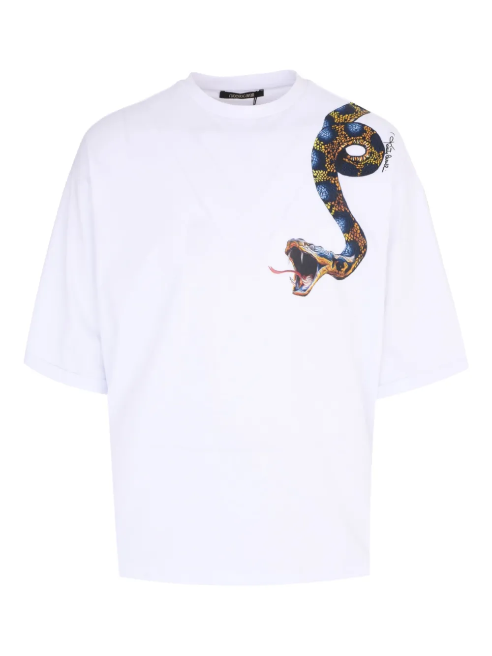 Roberto Cavalli playera con estampado de serpiente | blanco | Image 1