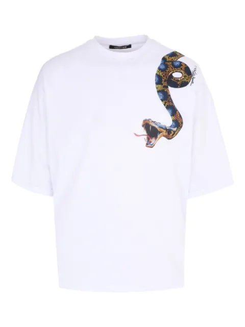 Roberto Cavalli playera con estampado de serpiente