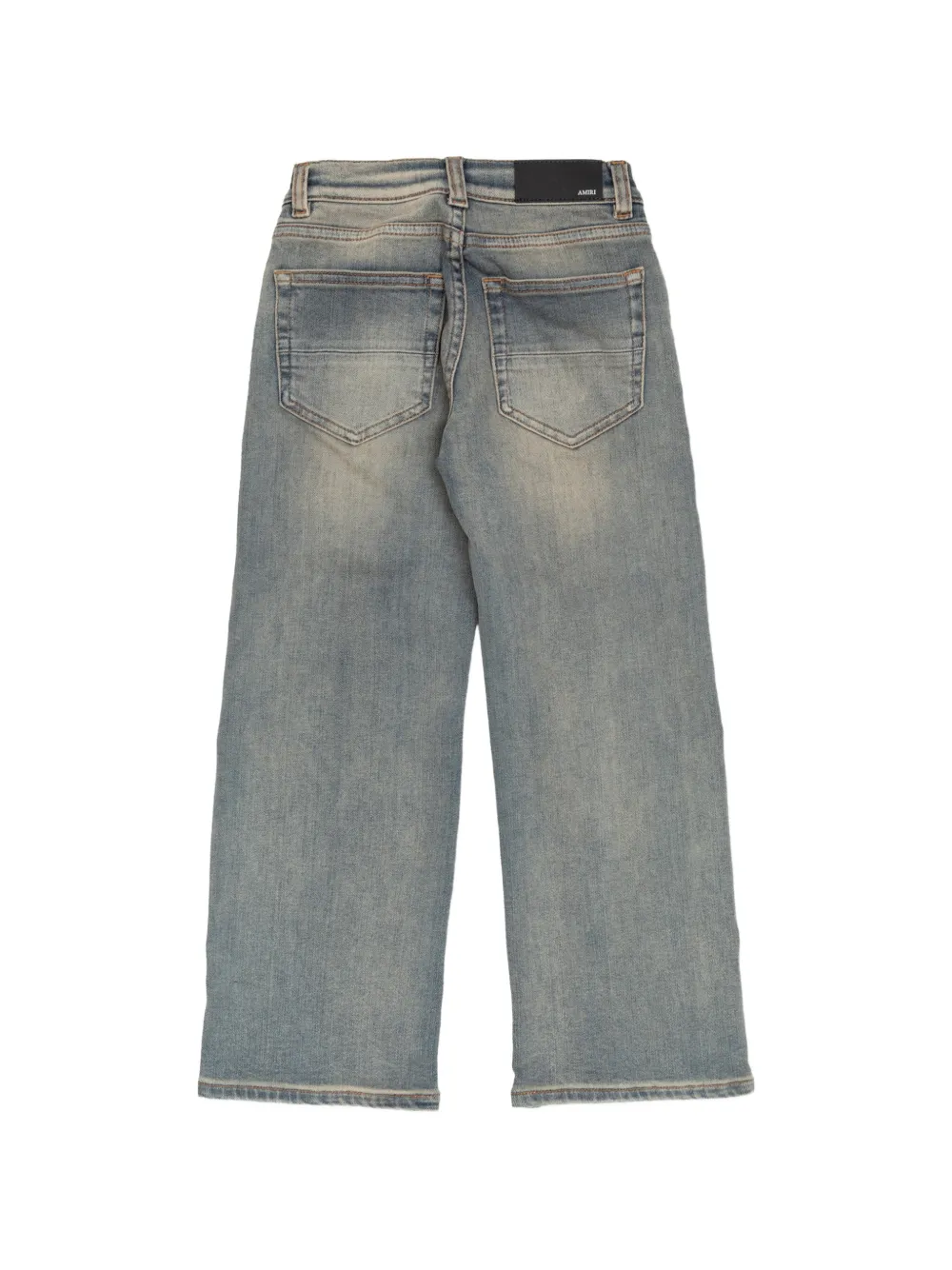  Amiri Kids Bone Appliqué Jeans - Blue 