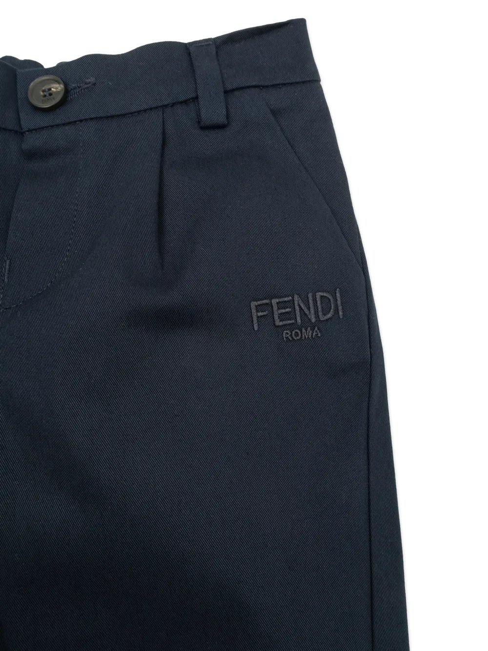 Fendi Kids Broek met logoband Blauw