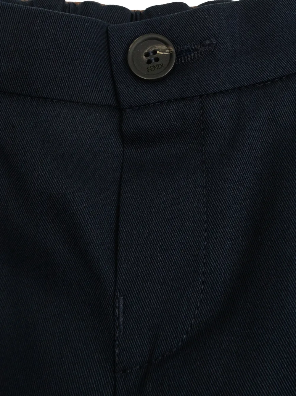 Fendi Kids Broek met logoband Blauw