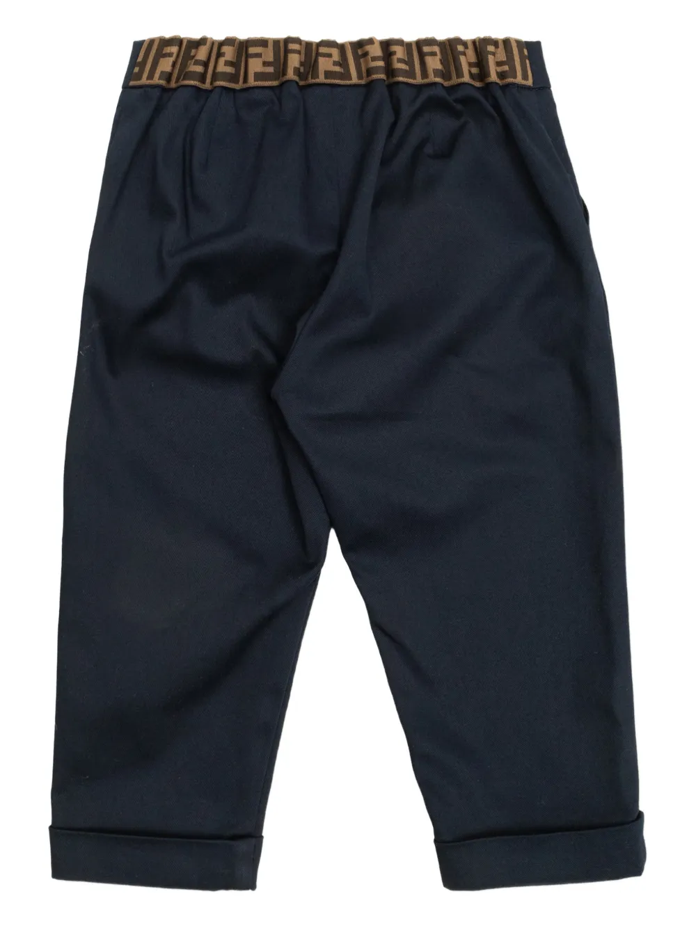 Fendi Kids Broek met logoband Blauw