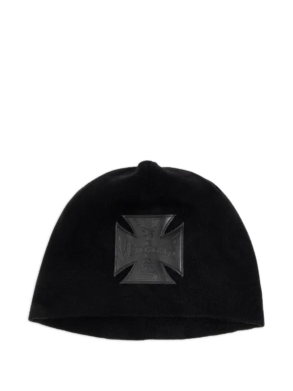VETEMENTS logo-patch Beanie Hat | Black | FARFETCH