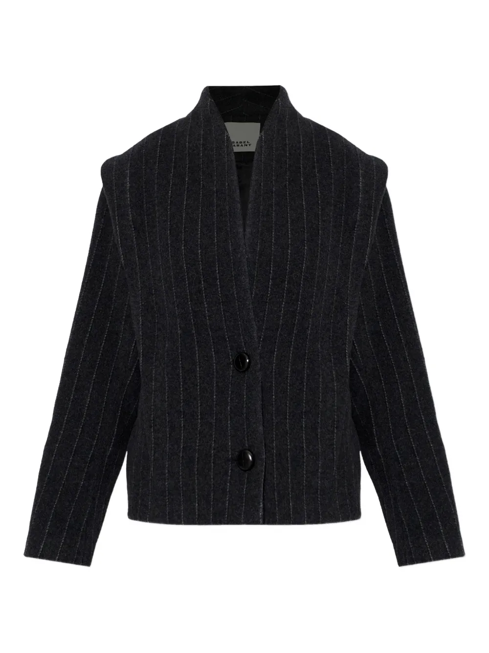 ISABEL MARANT Padded pinstripe coat - Grigio
