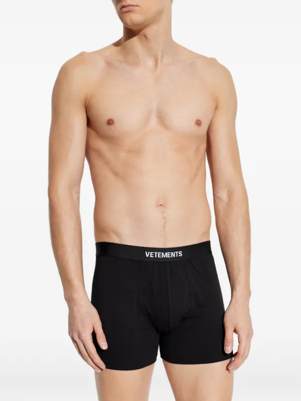 VETEMENTS LOGO BOXERS ブラック S サイズギフトボックス付 VETEMENTS logo-waistband Boxers | Black | FARFETCH