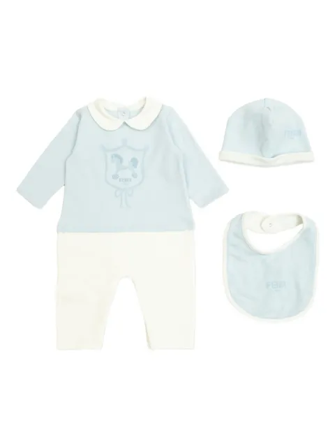 Fendi Kids peter-pan-collar graphic babygrow set