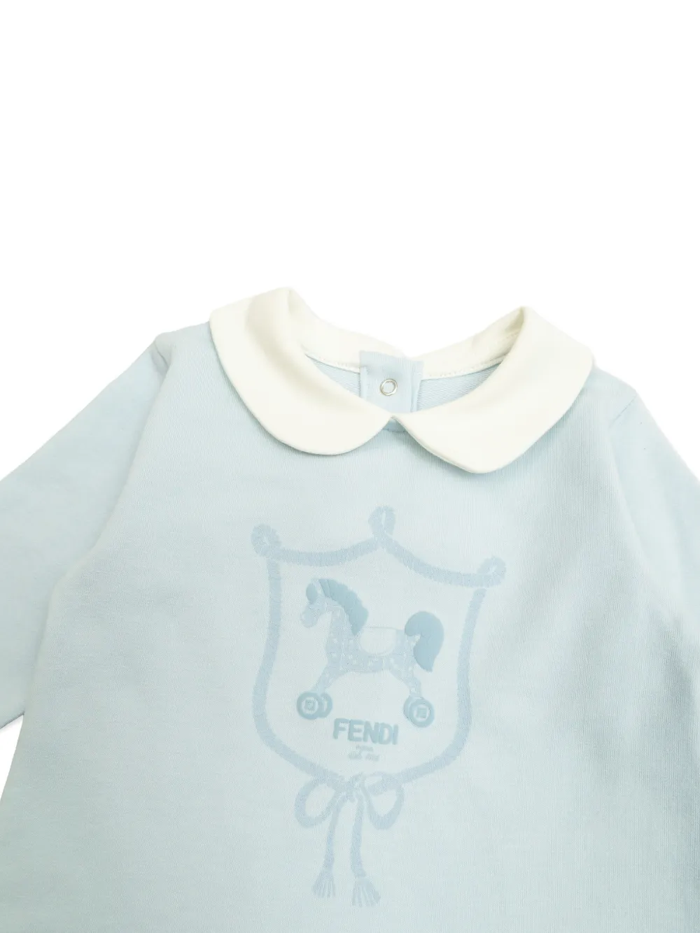 Fendi Kids Romper met Peter Pan kraag Blauw