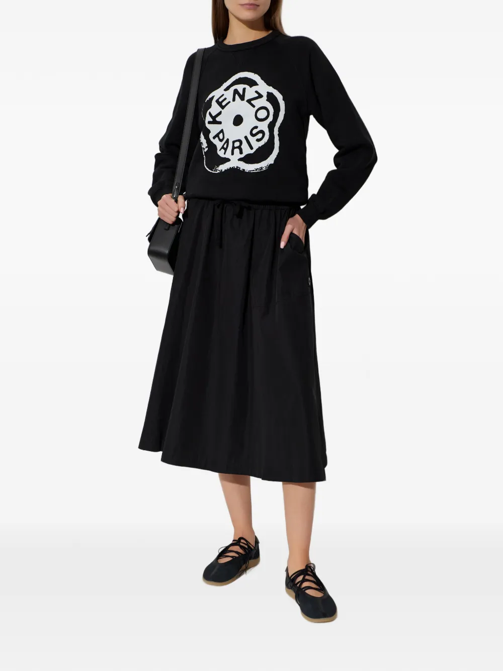 Kenzo logo-detail midi skirt - Zwart