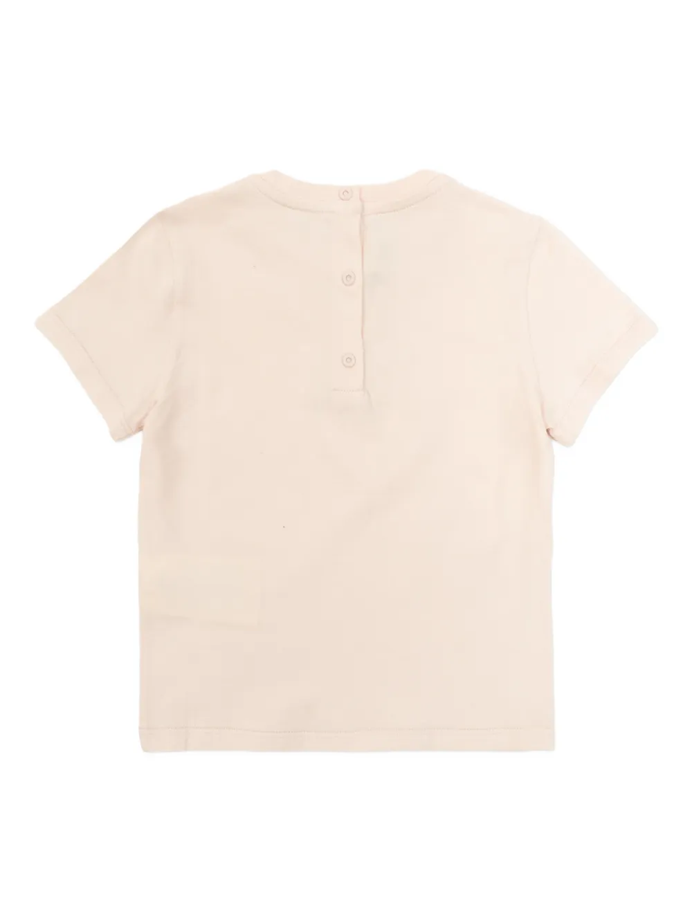 Fendi Kids embroidered short-sleeve T-shirt - Roze