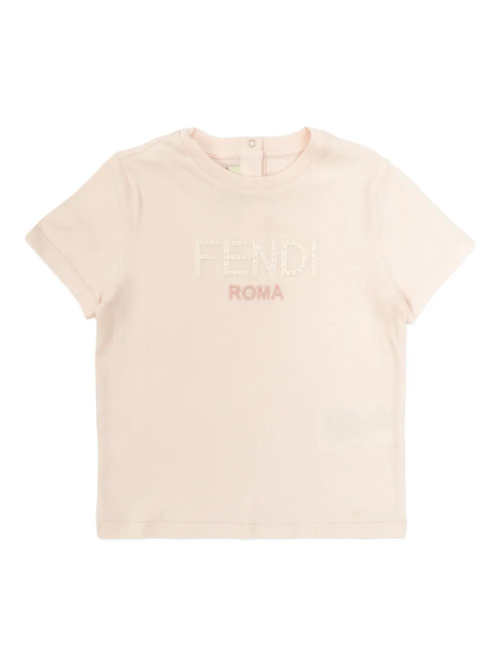 Fendi Kids embroidered short-sleeve T-shirt - Rosa