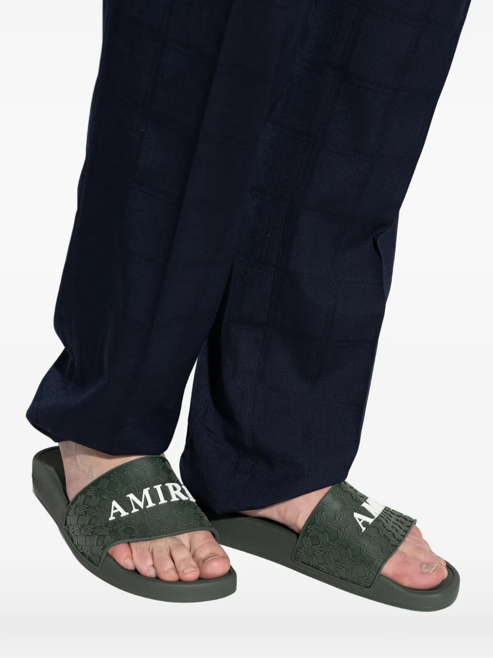 AMIRI logo-detail slides Groen