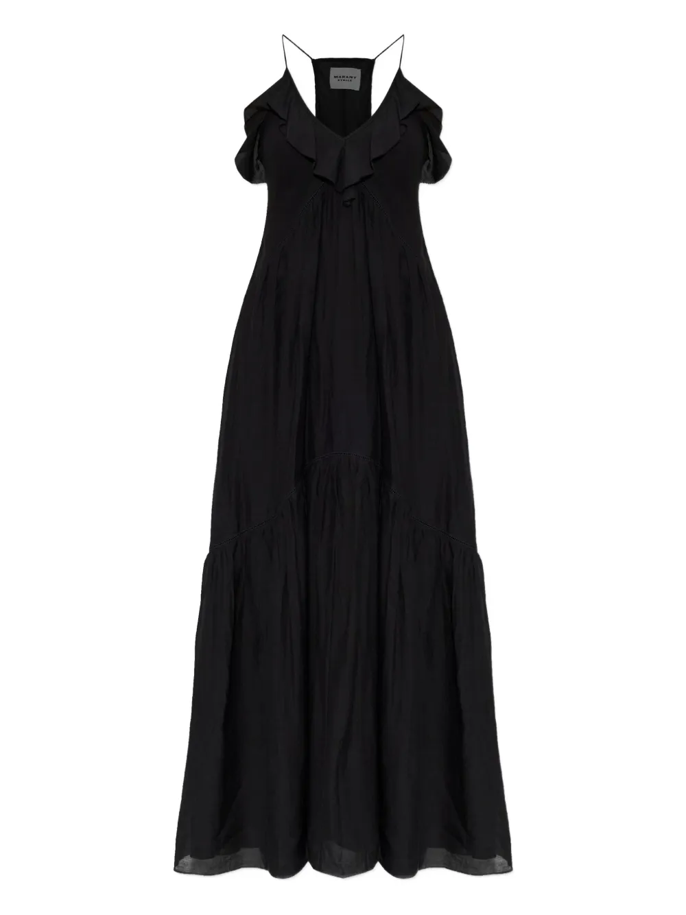 MARANT ÉTOILE Vasma ruffled V-neck maxi dress - Nero