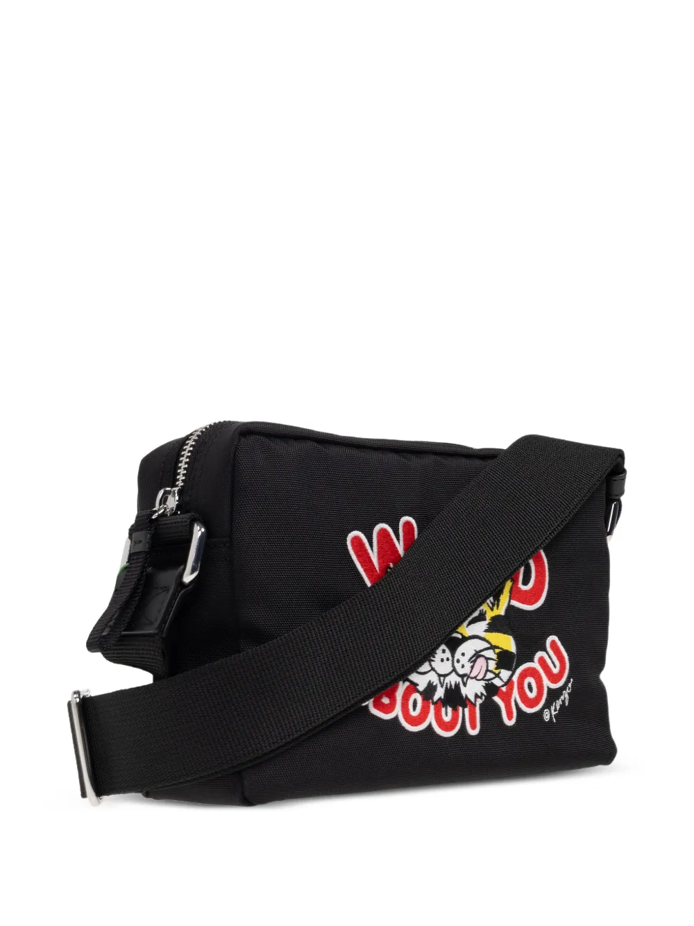 Kenzo graphic-embroidered Messenger Bag | Black | FARFETCH