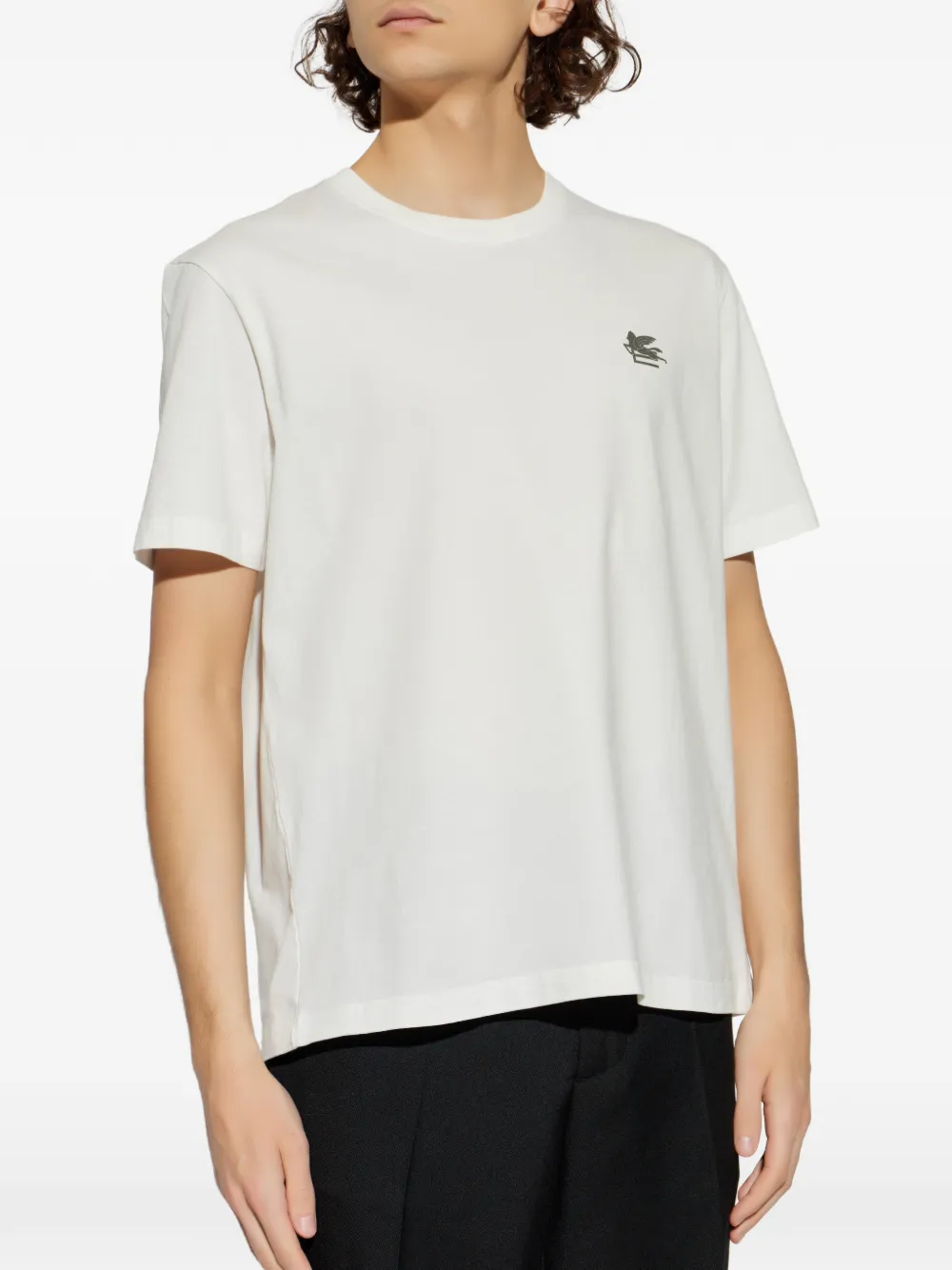 ETRO T-shirt met Pegasus-borduurwerk Wit