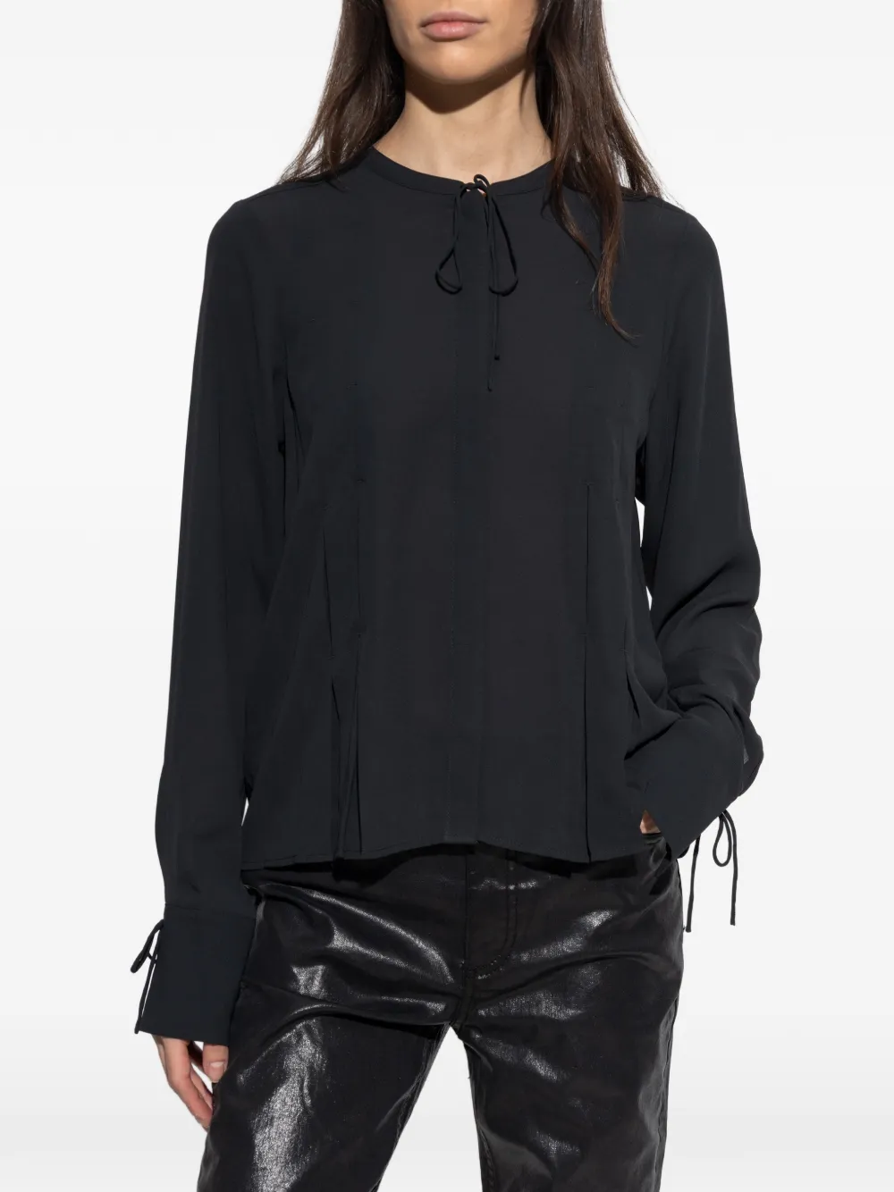  Rag & Bone Arden Pleated Blouse - Black 