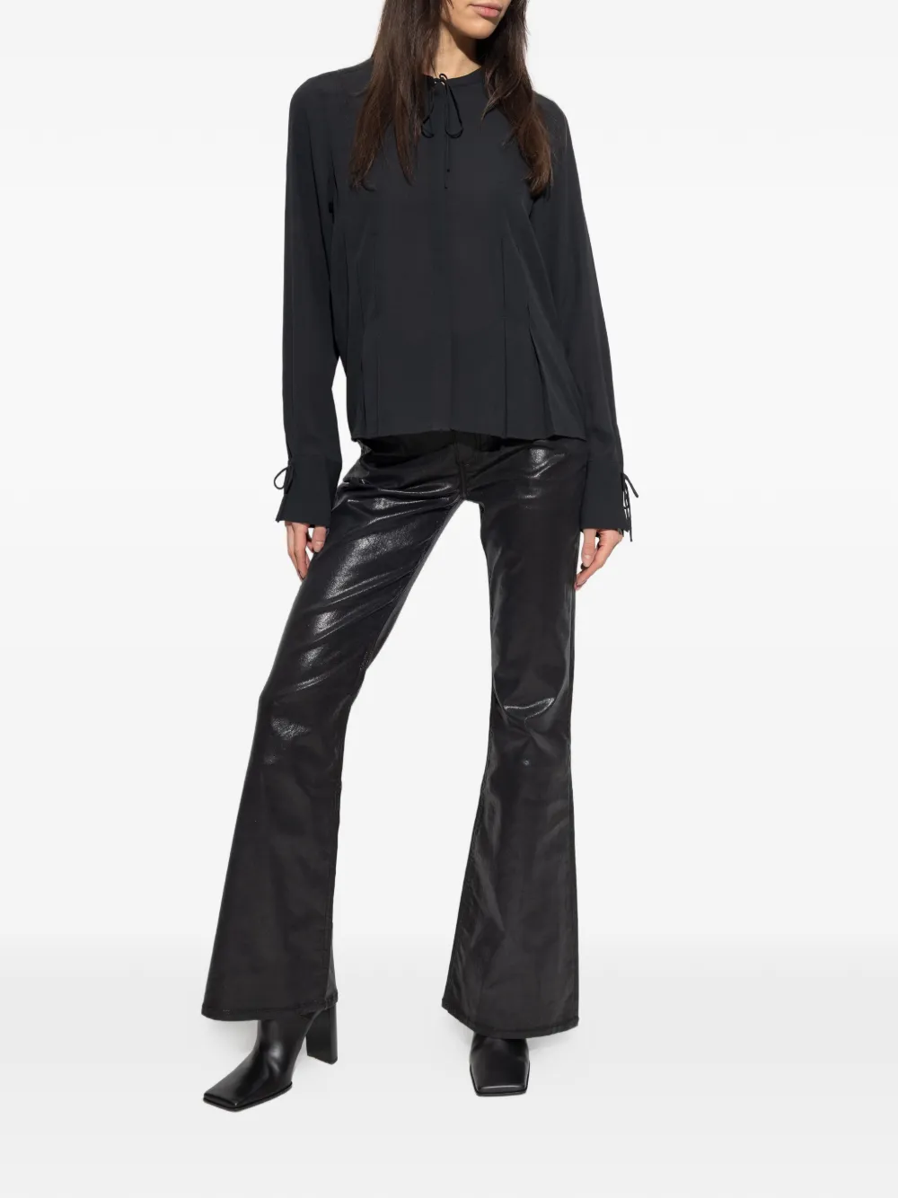 Rag & bone Arden pleated blouse - Zwart