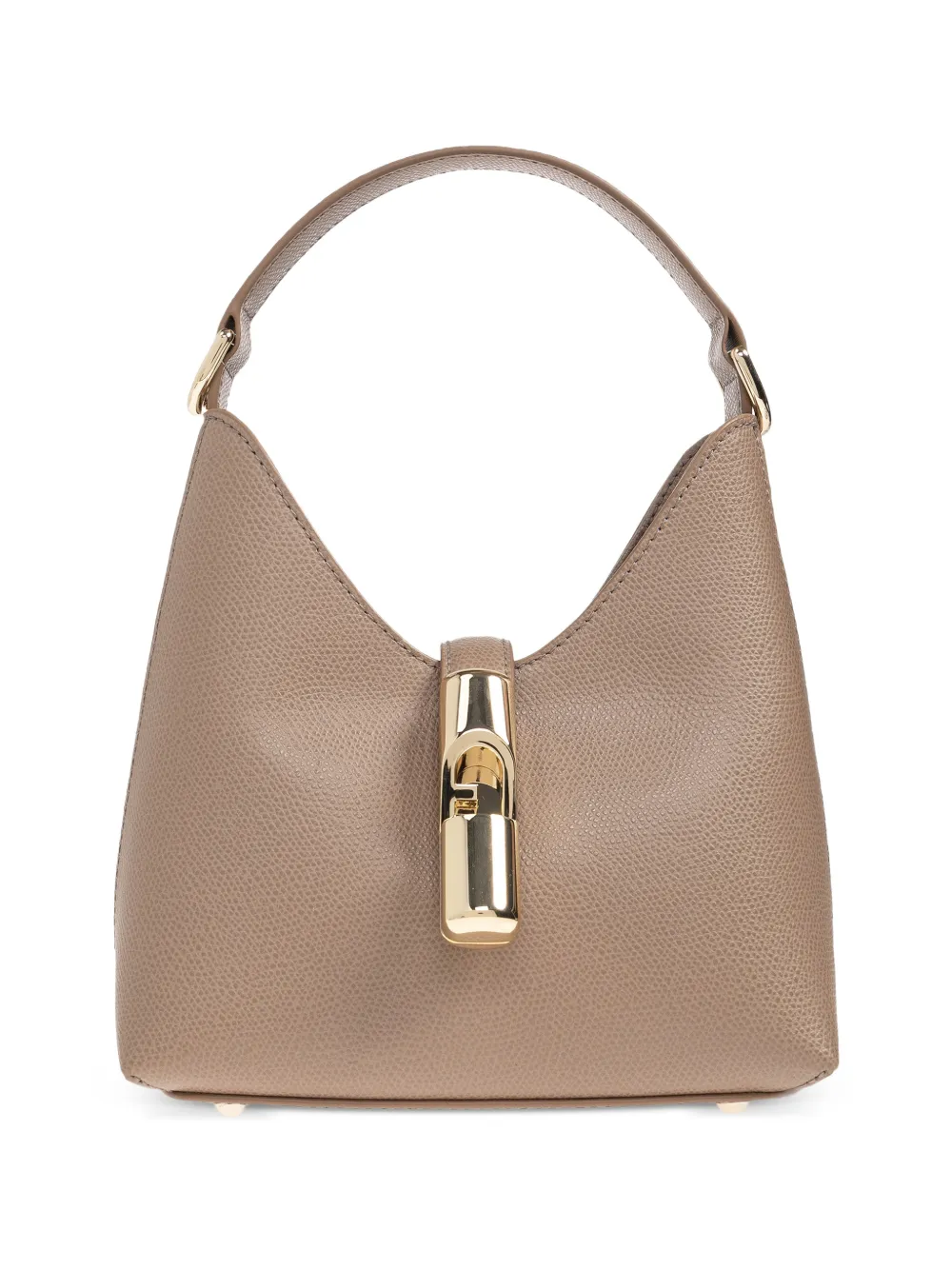Furla mini Iride lock leather tote bag - Toni neutri