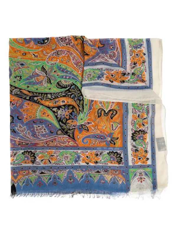 ETRO ペイズリー スカーフ | オレンジ | FARFETCH JP