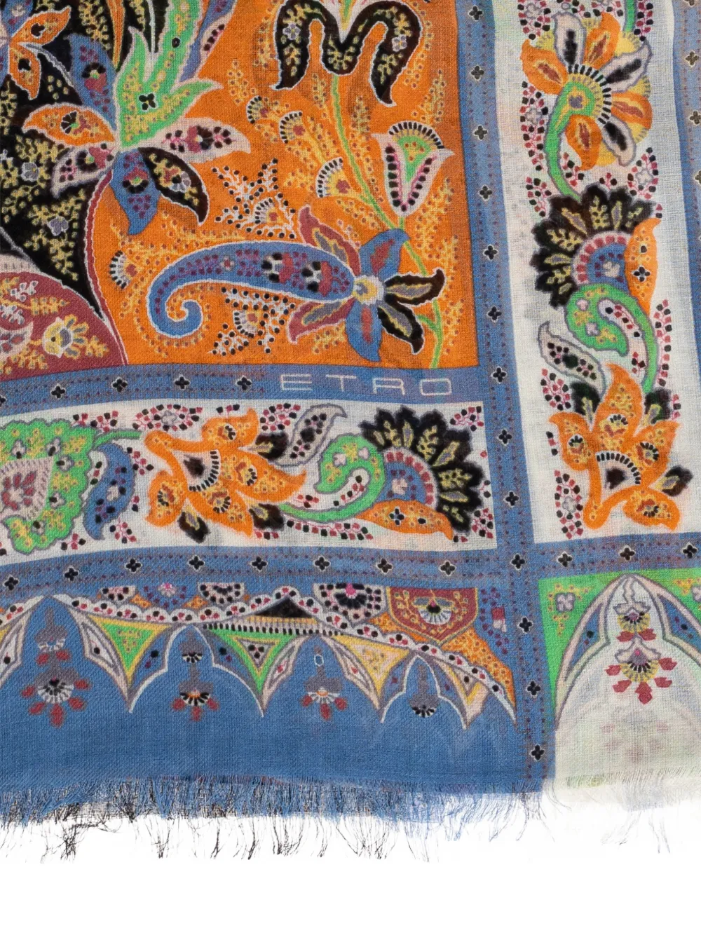 ETRO paisley border scarf - Oranje