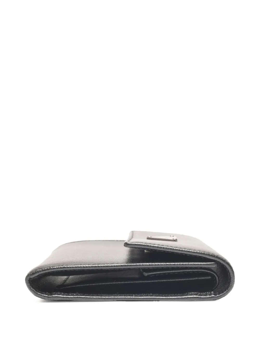Pre-owned Prada 2010-2020s Saffiano Flap Wallet In Black