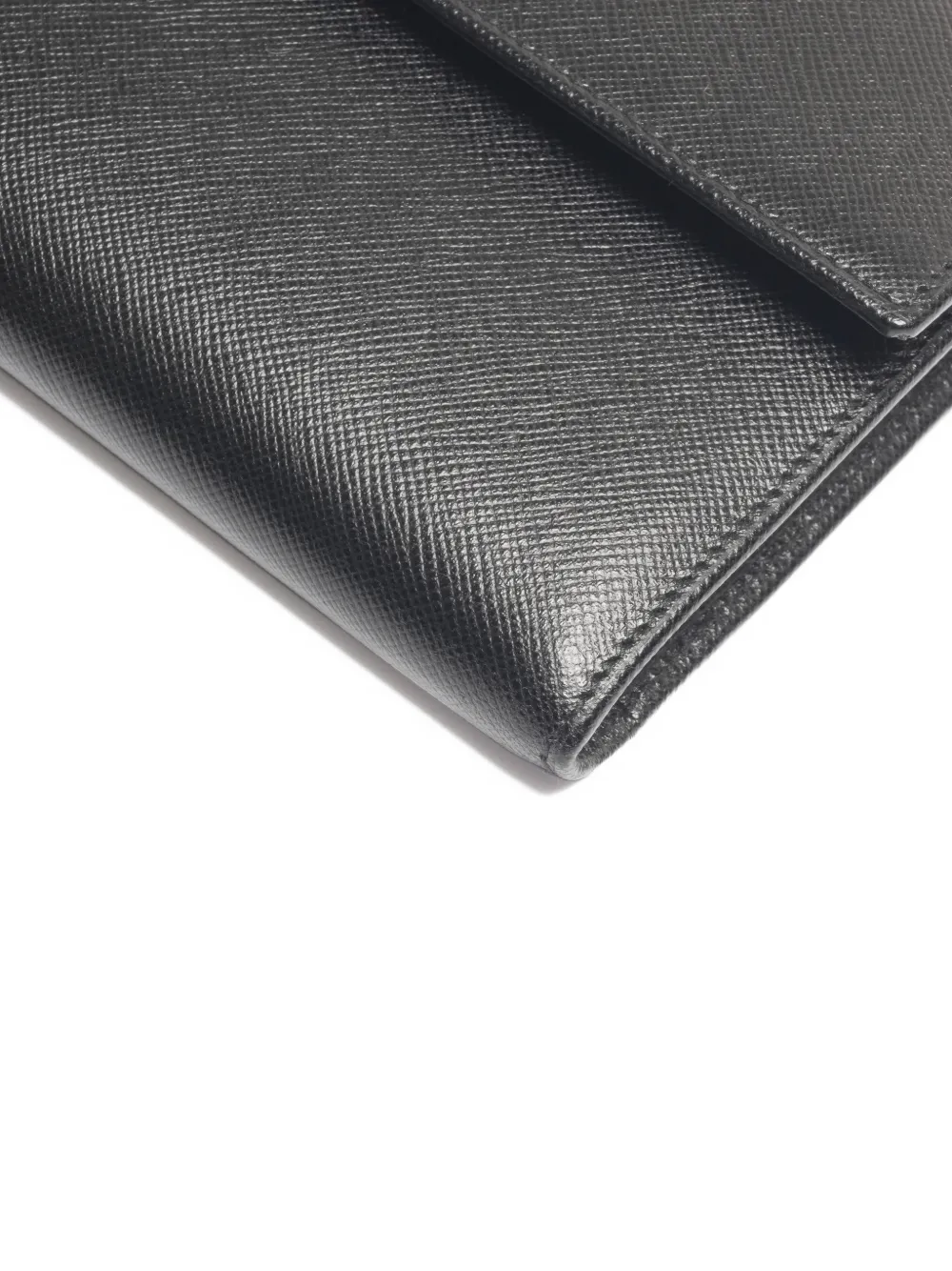 Pre-owned Prada 2010-2020s Saffiano Flap Wallet In Black