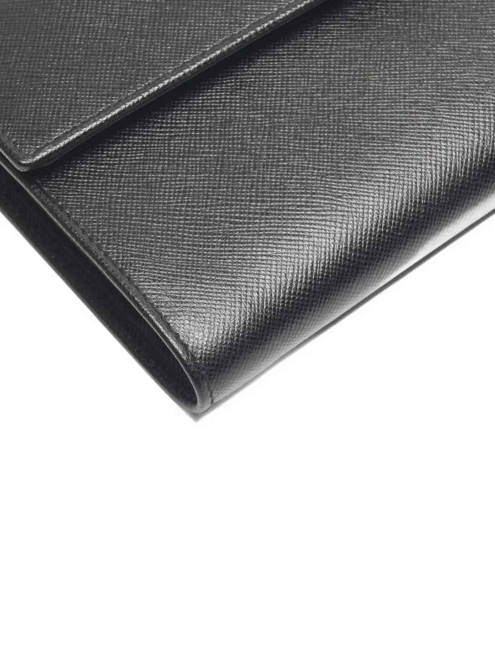 Pre-owned Prada 2010-2020s Saffiano Flap Wallet In Black