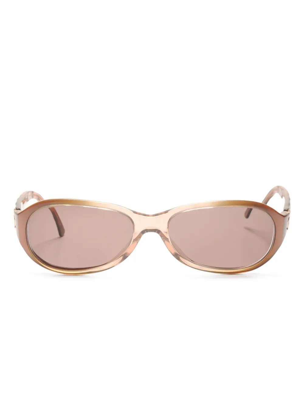 CHANEL Pre-Owned Occhiali da sole geometrici CC Mark anni 2000 - Toni neutri