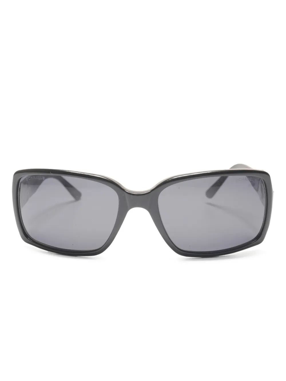 CHANEL Pre-Owned 2002 cc mark rectangle sunglasses | Black | Image 1