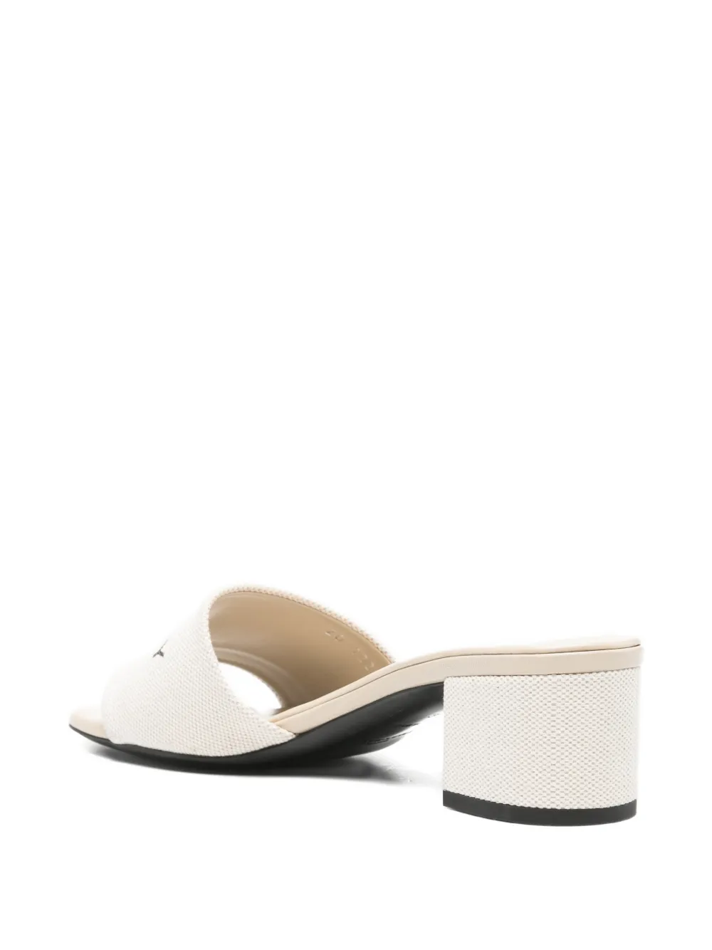 Pre-owned Givenchy 4g Logo-print Canvas Mules In Neutral