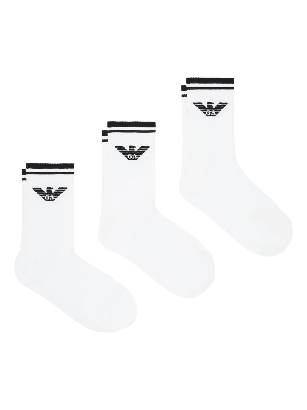 Emporio Armani set de tres pares de calcetines con logo ASV Eagle | blanco | Image 1