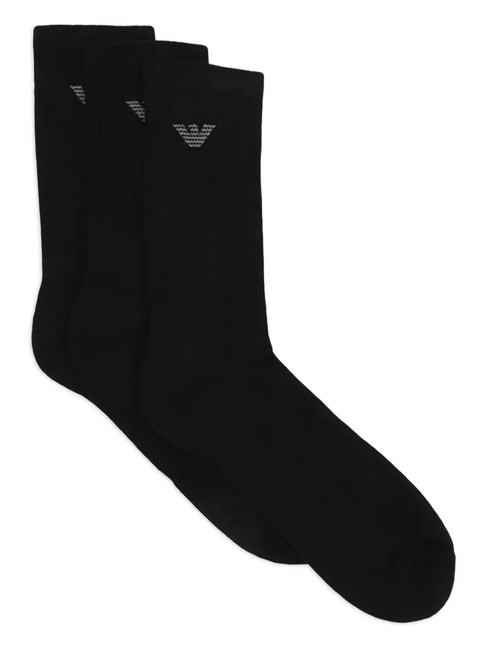 Emporio Armani ribbed logo-detail socks (pack of three) - Nero