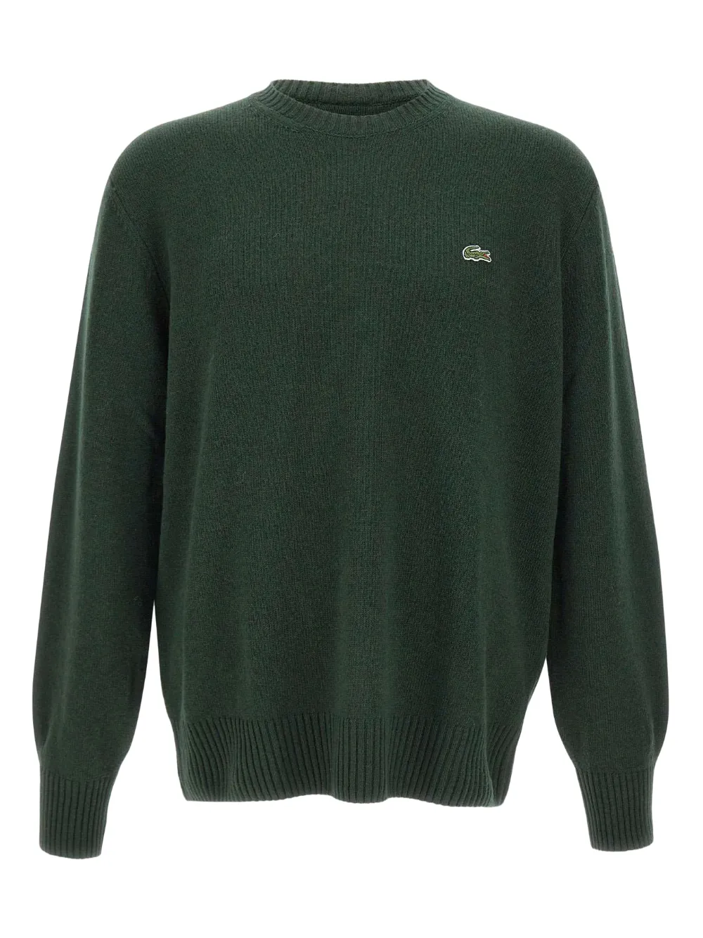 Lacoste logo-patch crew-neck sweater - Groen