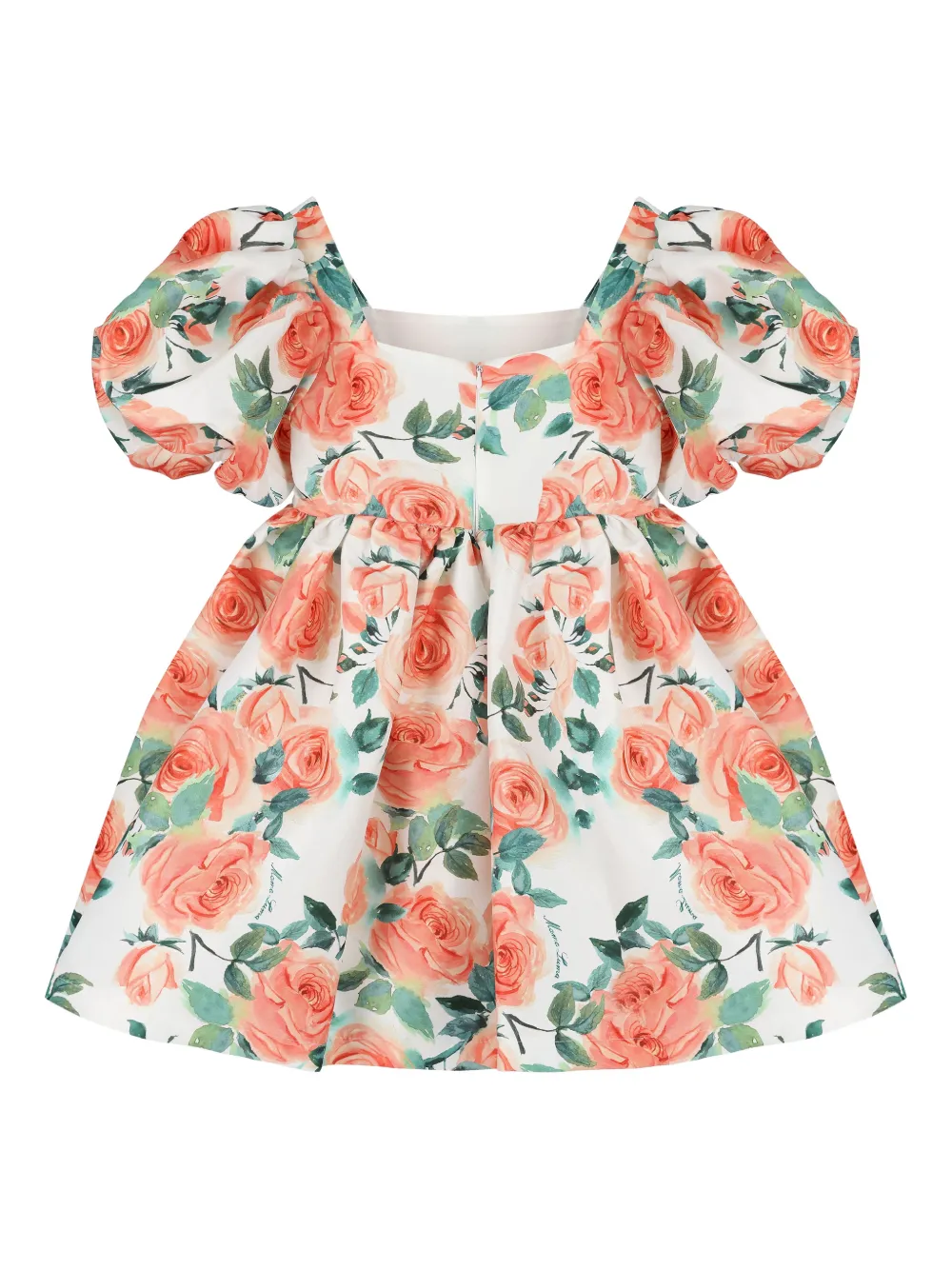MAMA LUMA KIDS Satijnen jurk met bloemen Wit