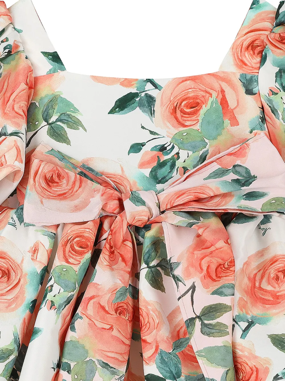 MAMA LUMA KIDS Satijnen jurk met bloemen Wit