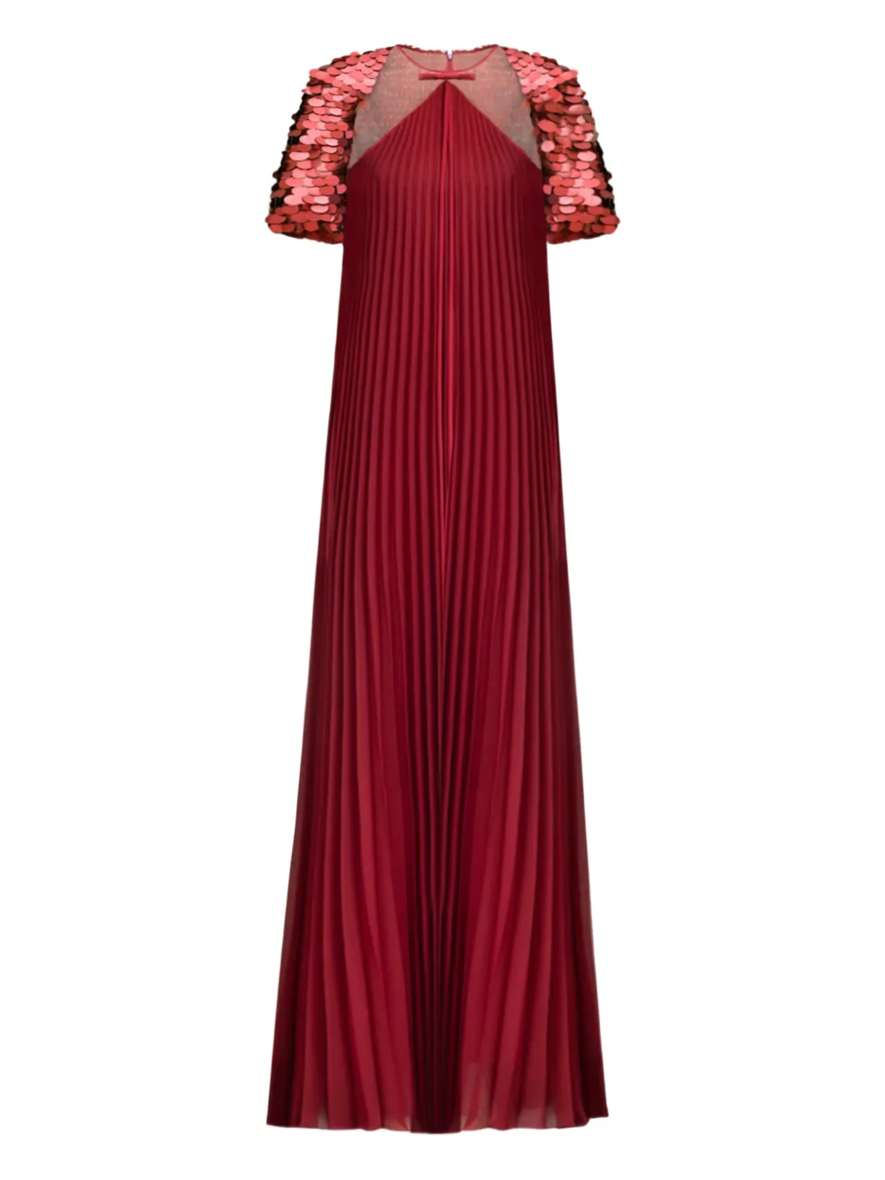 Gemy Maalouf Abito lungo con scollo all'americana - Rosso