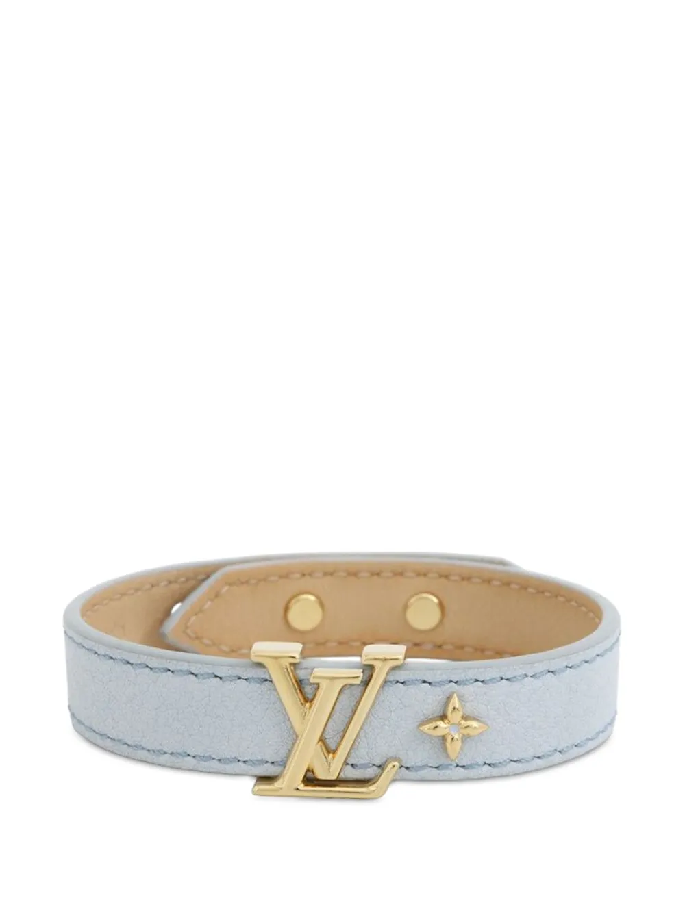 Pre-owned Louis Vuitton 2021-2025 Leather Lv Iconic Bracelet Costume Bracelet In Blue
