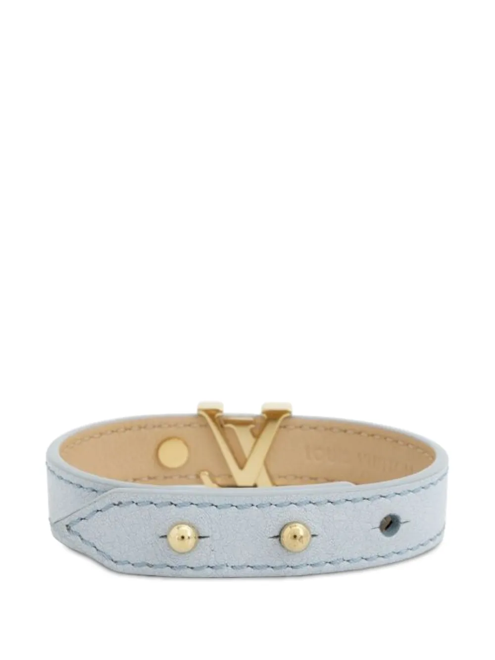 Pre-owned Louis Vuitton 2021-2025 Leather Lv Iconic Bracelet Costume Bracelet In Blue