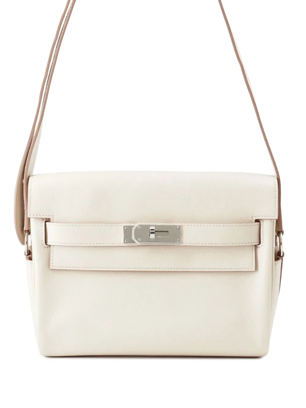 Hermès Pre-Owned 2023 Evercolor Kelly Messenger Bag crossbody bag - Bianco