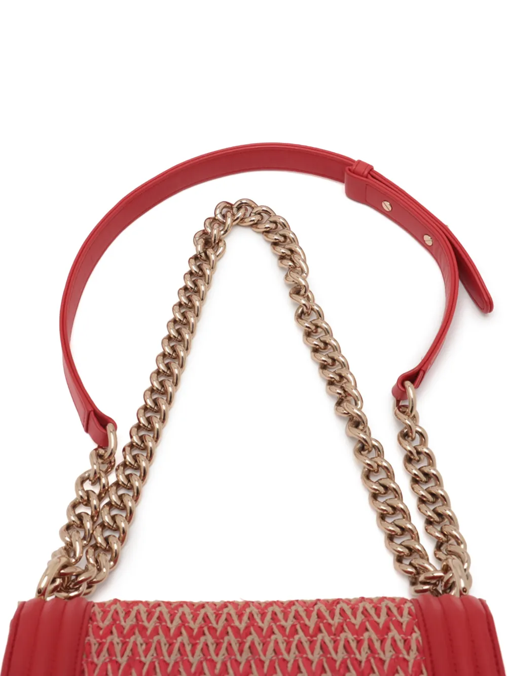 2014-2015 Small Straw And Lambskin Boy Flap Shoulder Bag