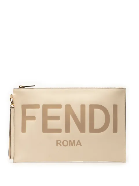 Fendi Pre-Owned 2010-2025 Leather Logo clutch bag