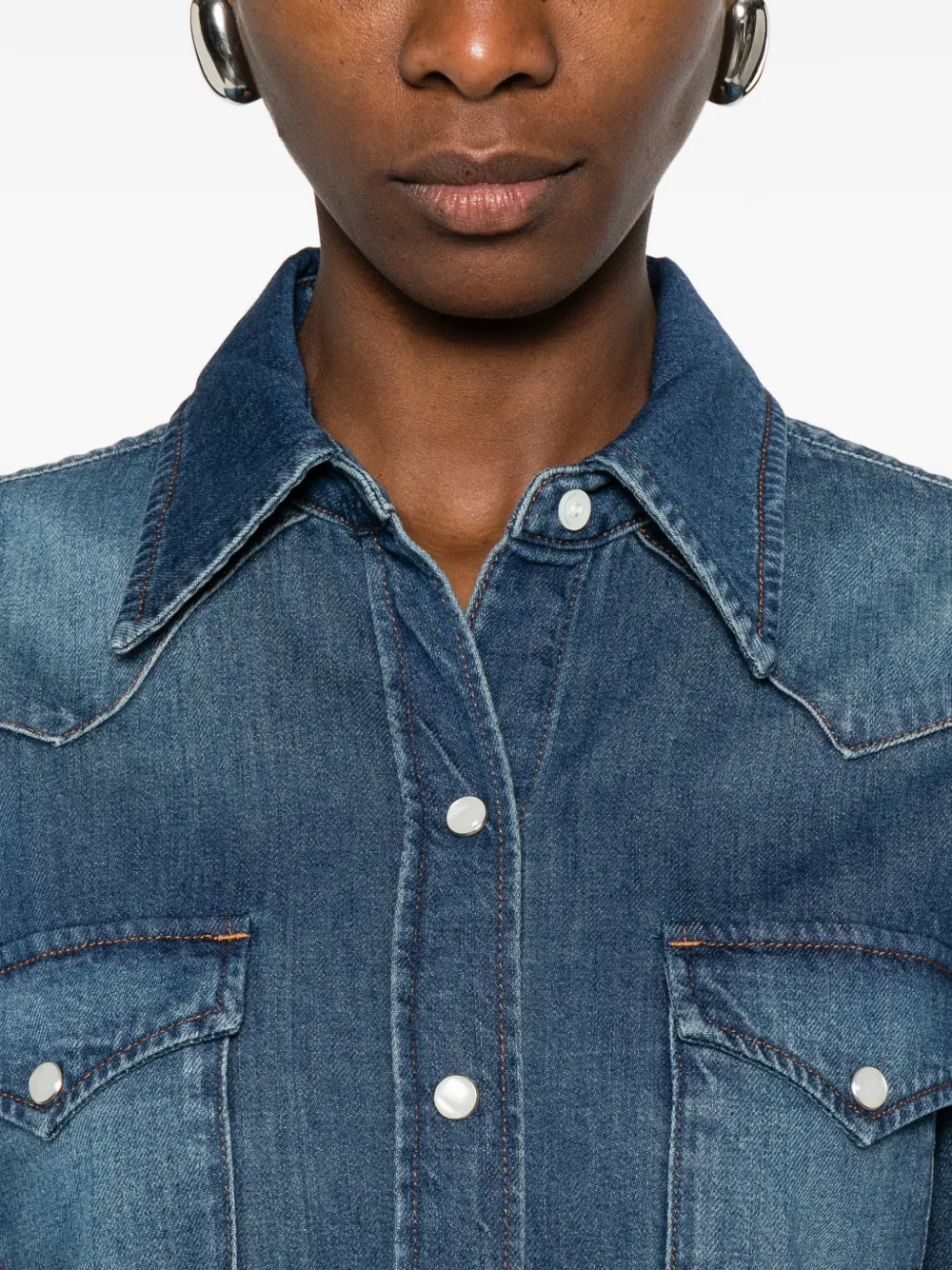 A.P.C. Blouse met borstzak Blauw