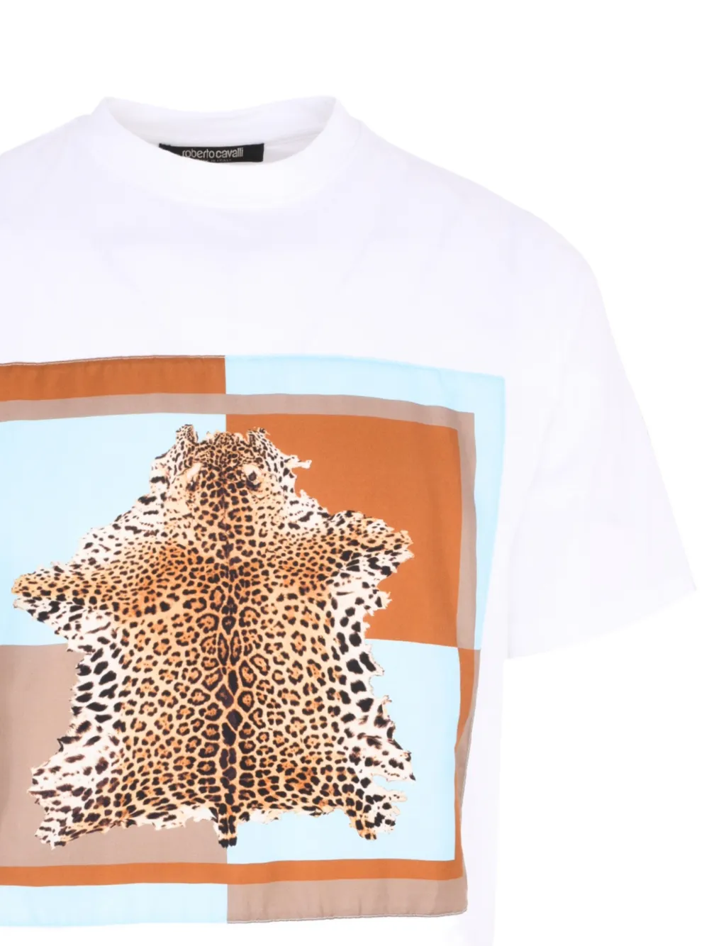 Roberto Cavalli T-shirt met luipaardprint Wit