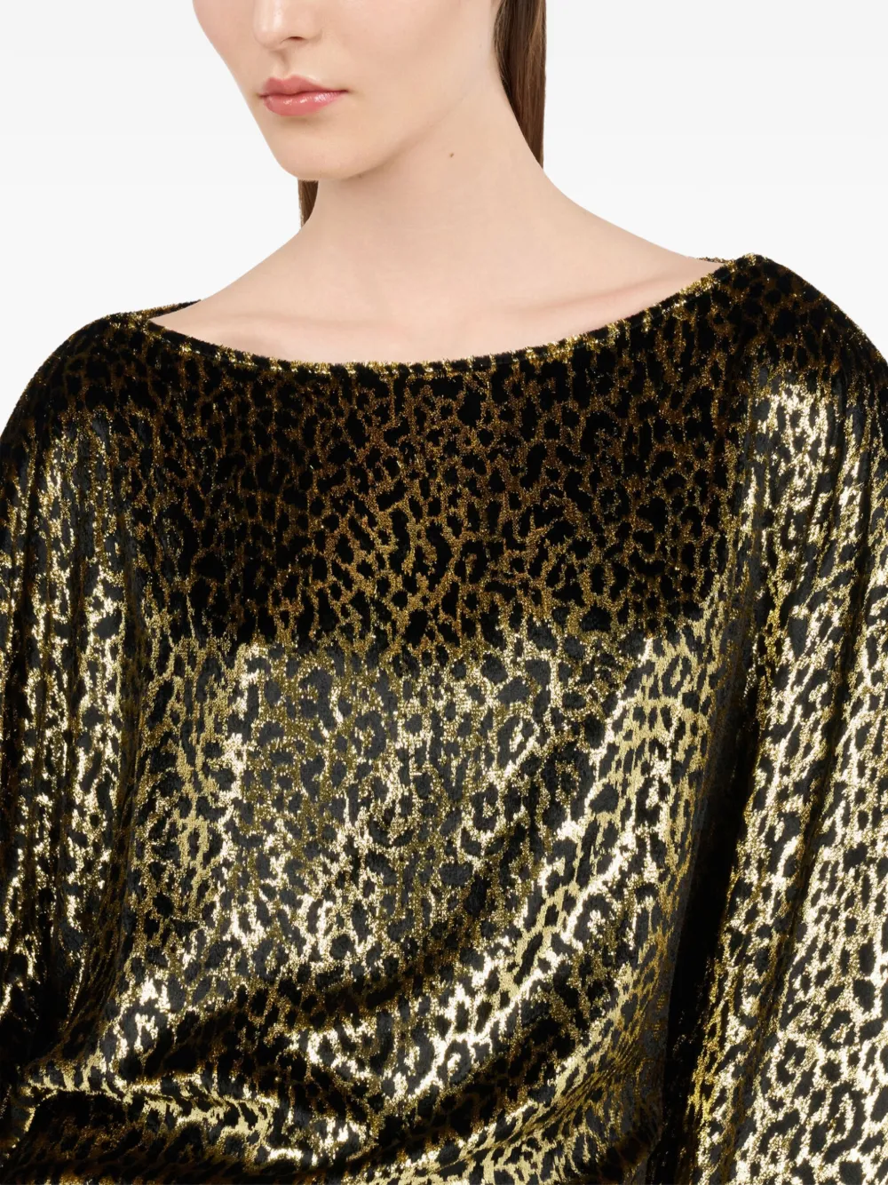 Roberto Cavalli Tuniekjurk met luipaardprint Goud