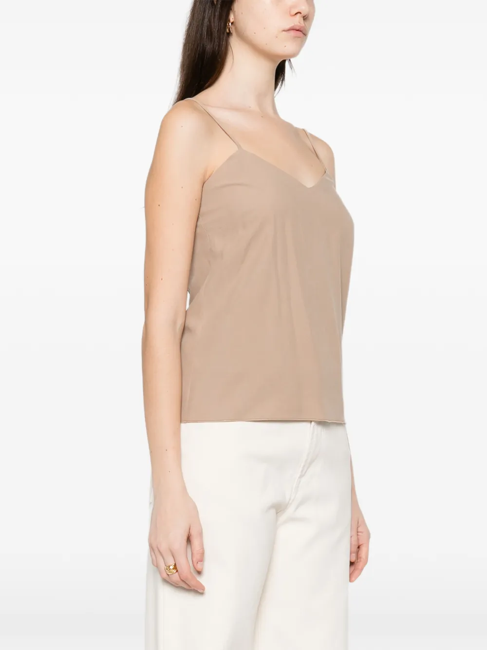 Max Mara Unghia top met V-hals Beige