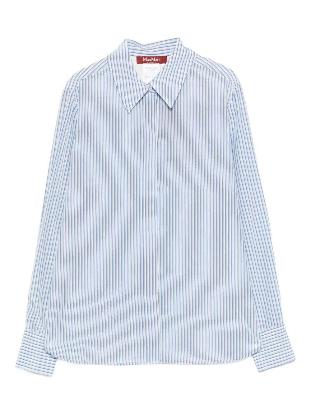 Max Mara Flirt Striped Button Shirt In White